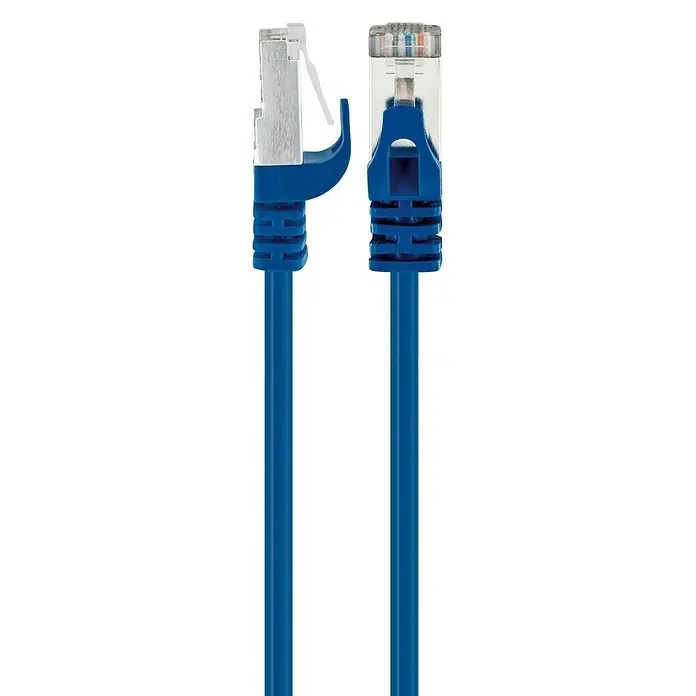Schwaiger Netzwerk-Kabel CAT8 S/FTP - Länge: 10 m, Blau, RJ45-Stecker - Blauer Ethernet-Patchkabel mit RJ45-Steckern an beiden Enden für Netzwerkverbindungen. Das Kabel ist ideal für schnelle Datenübertragung im Büro oder zu Hause.