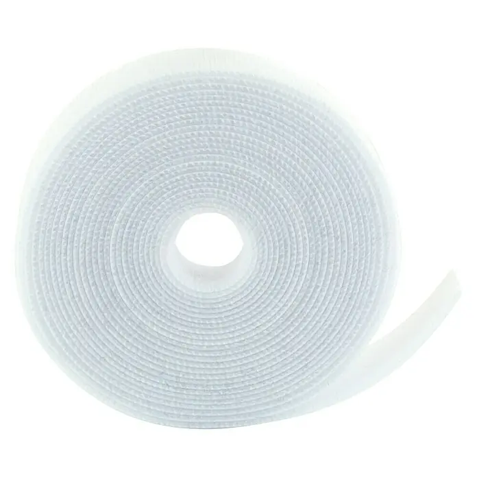 Schwaiger Klettband Rolle - L x B: 3 m x 15 mm, Weiß, Selbstklebend - Eine Rolle mit weißem Klettband zur einfachen Kabelführung und Organisation. Das Klettband ist wiederverwendbar und vielseitig einsetzbar.