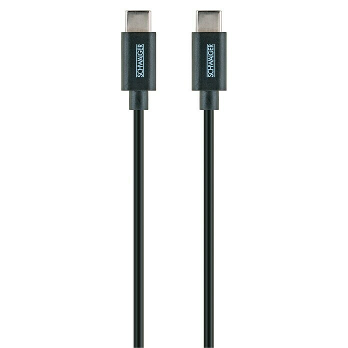 Schwaiger USB-Kabel (0,5 m, USB C-Stecker, Schwarz)