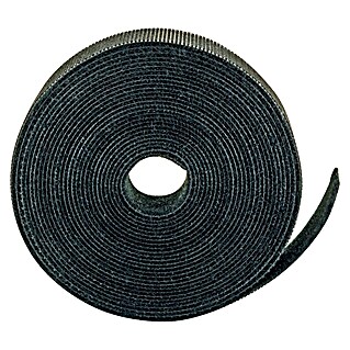 Schwaiger Klittenband (l x b: 3 m x 15 mm, Zwart, Zelfklevend)