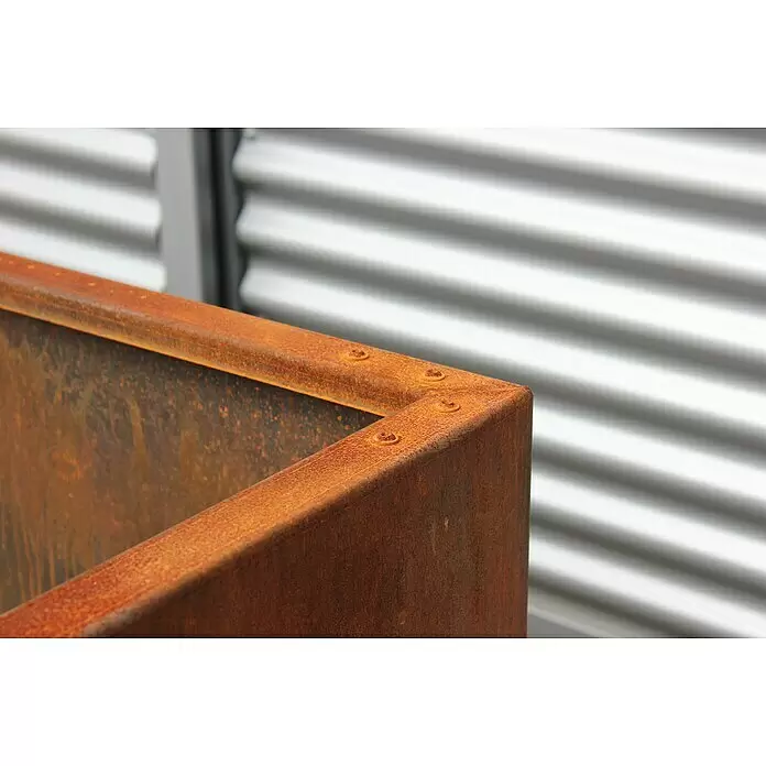Palatino Hochbeet Urban S-Form - 500 x 400 x 70 cm, Stahl, Rostbraun - Detailaufnahme