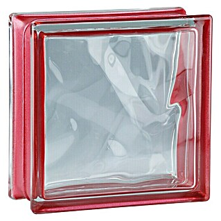 Fuchs Design Bloque de vidrio Reflex (Rubí, Nube, 19 x 19 x 8 cm)