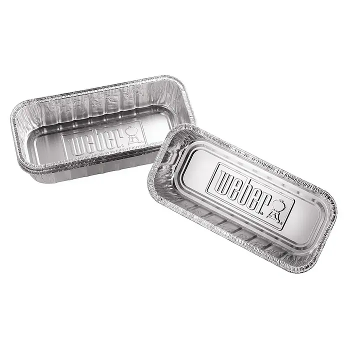 Weber Alu-Tropfschale - L x B x H: 28,2 x 12,7 x 6,4 cm, 10 Stk. - Zwei Weber Grillpfannen aus Aluminium. Perfekt zum Grillen von Gemüse oder kleineren Speisen. Die Pfannen sind robust und hitzebeständig.
