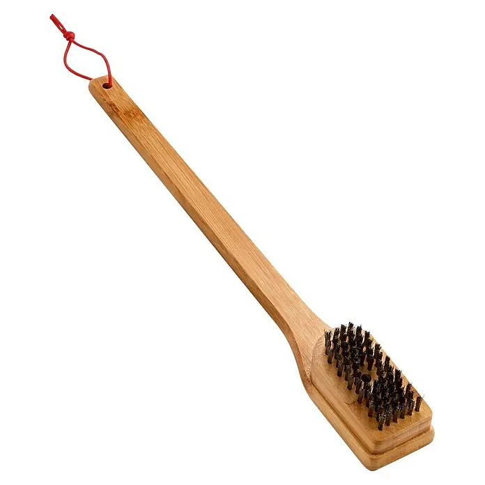 Weber Grillbürste - Länge: 44,4 cm - Bürste mit Holzgriff und Borsten zum Reinigen von Grillrosten für eine einfache und effektive Reinigung von Grillrückständen.