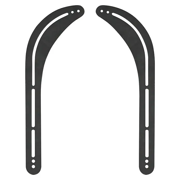 Schwaiger Wandhalter - Schwarz, 166 mm, Belastbarkeit: 15 kg - Zwei schwarze Lautsprecherhalterungen in U-Form mit Löchern. Sie sind zur Montage an der Wand gedacht, um Lautsprecher sicher zu befestigen.