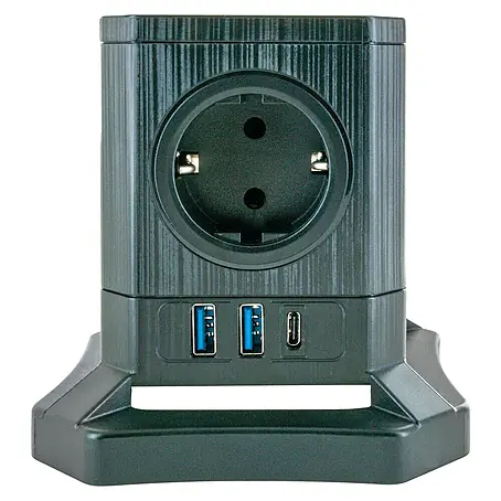 Schwaiger  Tischsteckdose mit 3x USB & 5x Schuko