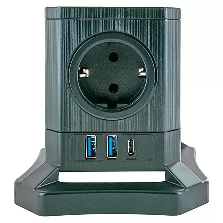 Schwaiger  Tischsteckdose mit 3x USB & 5x Schuko