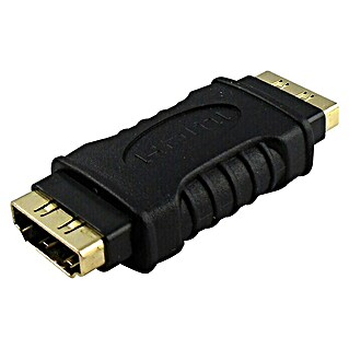 Schwaiger HDMI-Adapter (Schwarz, 2 HDMI-Buchsen, Vergoldete Kontakte, Geschirmt)