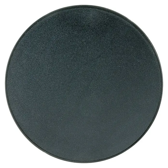 Schwaiger Ladeplatte Magnet Wireless Charger - Durchmesser: 98 mm, 10 W - Schwarzer runder Objektträger mit feiner Textur, ideal für Präsentationen oder als minimalistische Oberfläche.