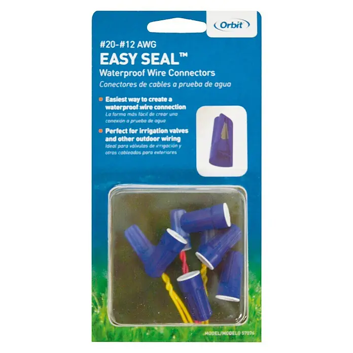 Juego de conectores de cables eléctricos - 5 ud. - Conectores impermeables Orbit Easy Seal para conexiones exteriores seguras, ideales para válvulas de riego y otros cableados.
