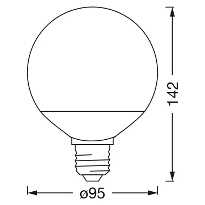 Osram Smart+ LED-Lampe - E27, Dimmbar, Warmweiß, 1.521 lm, 14 W - Skizze