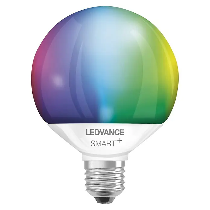 Osram Smart+ LED-Lampe - E27, Dimmbar, Warmweiß, 1.521 lm, 14 W - LEDVANCE SMART+ Multicolor Lampe. Diese intelligente Glühbirne bietet eine Vielzahl von Farben und ist ideal für die moderne Wohnraumbeleuchtung.