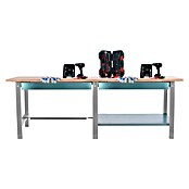 Simonrack Simonwork Banco de trabajo BT6 PRO Box Tandem Laminate (L x An: 75 x 210 cm, Altura de trabajo: 86,5 cm, Carga soportada: 1.000 kg, Gris/Laminado, Número de cajones: 2 ud.) | BAUHAUS