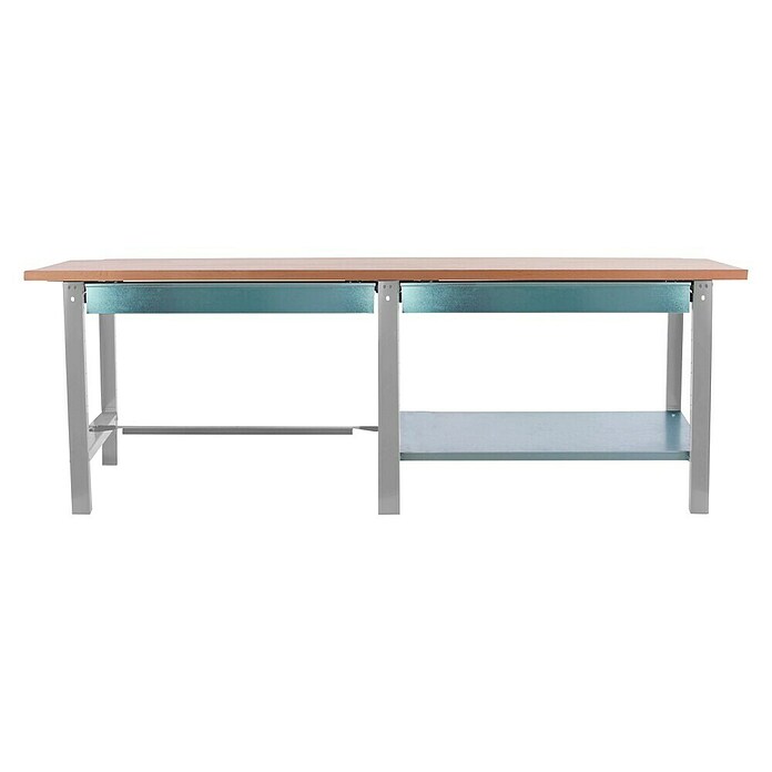 Simonrack Simonwork Banco de trabajo BT6 PRO Box Tandem Laminate (L x An: 75 x 210 cm, Altura de trabajo: 86,5 cm, Carga soportada: 1.000 kg, Gris/Laminado, Número de cajones: 2 ud.) | BAUHAUS