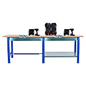 Simonrack Simonwork Banco de trabajo BT6 PRO Box Tandem Laminate (L x An: 75 x 210 cm, Altura de trabajo: 86,5 cm, Carga soportada: 1.000 kg, Azul/Laminado, Número de cajones: 2 ud.) | BAUHAUS