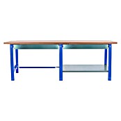 Simonrack Simonwork Banco de trabajo BT6 PRO Box Tandem Laminate (L x An: 75 x 210 cm, Altura de trabajo: 86,5 cm, Carga soportada: 1.000 kg, Azul/Laminado, Número de cajones: 2 ud.) | BAUHAUS