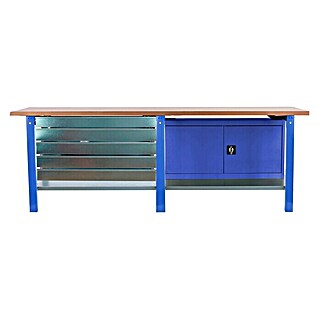 Simonrack Simonwork Banco de trabajo BT6L PRO Box Cabinet Laminate (L x An x Al: 75 x 260 x 86,5 cm, Número de cajones: 5 ud., Azul)