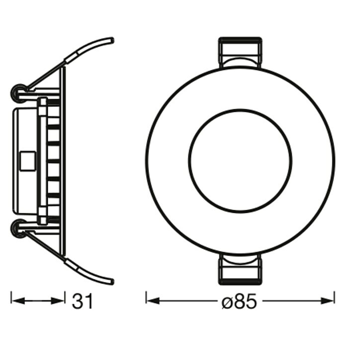 Ledvance LED-Einbauleuchten-Set rund (4,5 W, Ø x H: 8,5 x 2,3 cm, Weiß, Warmweiß) | BAUHAUS