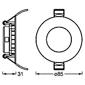 Ledvance LED-Einbauleuchten-Set rund (4,5 W, Ø x H: 8,5 x 2,3 cm, Weiß, Warmweiß) | BAUHAUS
