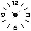 Reloj de pared redondo Pegatina (Negro, Diámetro: 35 cm)