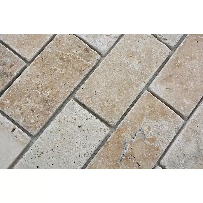 Mosaikfliese Brick Inula Antique XNT 41210 - 30,5 x 30,5 cm, Beige, Matt - Detailaufnahme