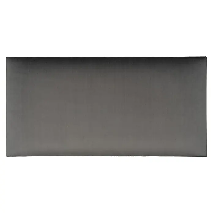 Fllow Wandpolster-Set Velvet A2 - 300 x 120 cm, Anthrazit - Eine Nahaufnahme einer grauen, rechteckigen Oberfläche, die sich ideal als Hintergrund für Produktpräsentationen eignet.