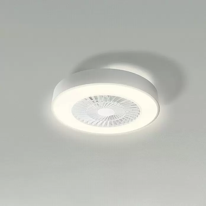 Ledvance Smart+ WiFi Deckenventilator - Grau, 55 cm, 78 W - Weiße runde Deckenleuchte mit integriertem Ventilator und LED-Ringbeleuchtung.