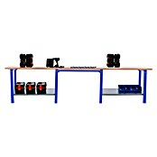 Simonrack Simonwork Banco de trabajo BT6 PRO Triple Laminate (L x An: 75 x 300 cm, Altura de trabajo: 86,5 cm, Carga soportada: 1.000 kg, Azul) | BAUHAUS