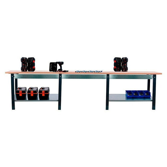 Simonrack Simonwork Banco de trabajo BT6 PRO Box Triple Laminate (L x An: 75 x 300 cm, Altura de trabajo: 86,5 cm, Carga soportada: 1.000 kg, Antracita) | BAUHAUS
