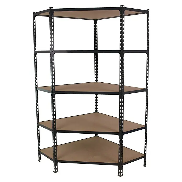 Simonrack Maderclick Abschlussregal Maderclick Corner - H x B x T: 180 x 90 x 50 cm, Traglast pro Boden: 200 kg, Anzahl Böden: 5 Stk., Stecken, Anthrazitgrau - Eckregal mit fünf Ebenen. Das Metallregal bietet viel Stauraum für verschiedene Gegenstände. Ideal für Ecken in Garage, Keller oder Abstellraum.