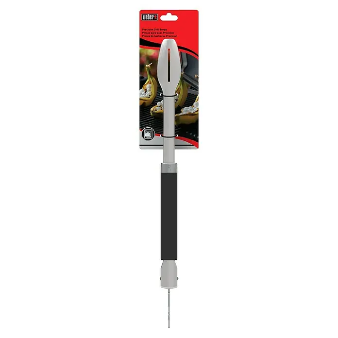 Weber Grillzange Precision - Länge: 45,72 cm - Weber Präzisions-Grillzange in Verpackung. Die Grillzange verfügt über eine robuste Konstruktion und einen ergonomischen Griff für optimale Kontrolle.
