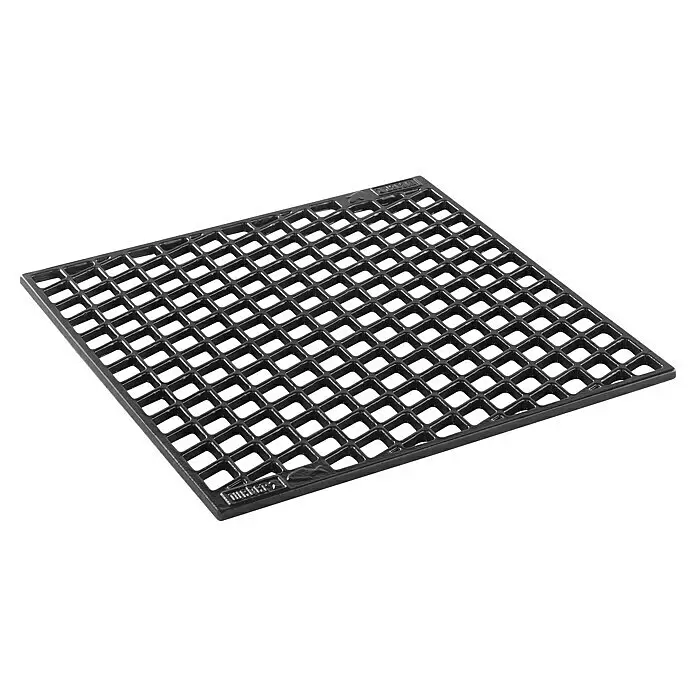 Weber Crafted Parrilla para barbacoa Sear Grate - L x An: 41,4 x 40,6 cm, Hierro fundido - Rejilla cuadrada de metal negro con una cuadrícula de aberturas rectangulares.