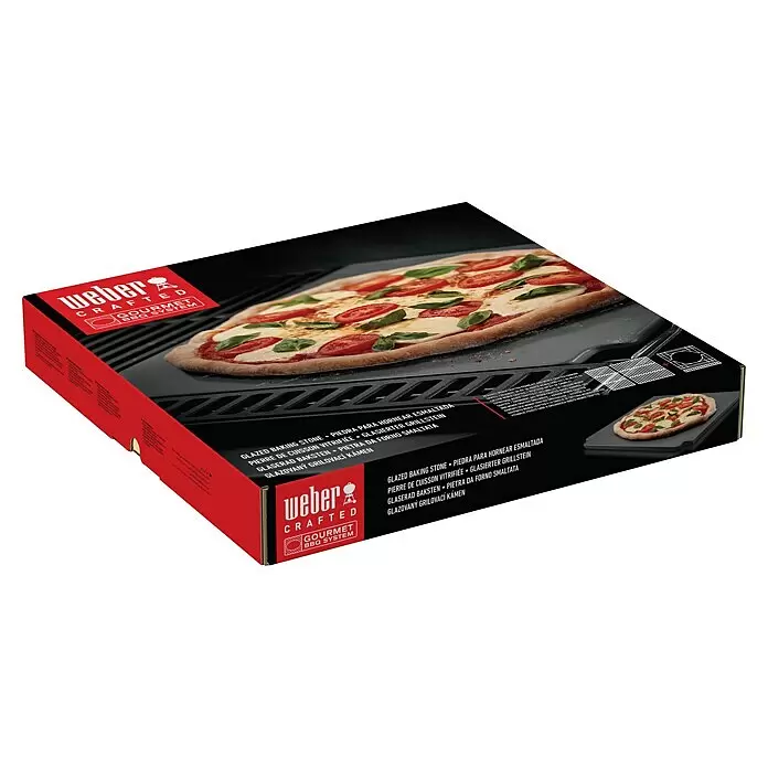 Weber Crafted Piedra para pizzas Esmaltado - L x An: 41,4 x 40,6 cm - Piedra para hornear esmaltada Weber Crafted con pizza, para asar a la parrilla. Gris oscuro, superficie esmaltada.