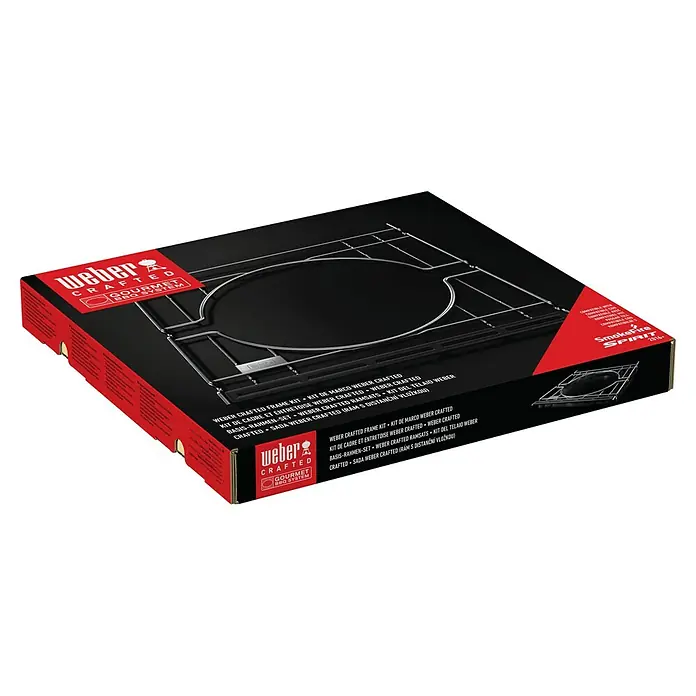 Weber Crafted Módulo base - Específico para: Parrillas de gas Weber Spirit Series a partir de 2016 / Parrillas de pellets Weber Smokefire - Embalaje del producto para un kit de marco de parrilla Weber Crafted, compatible con parrillas SmokeFire y Spirit.