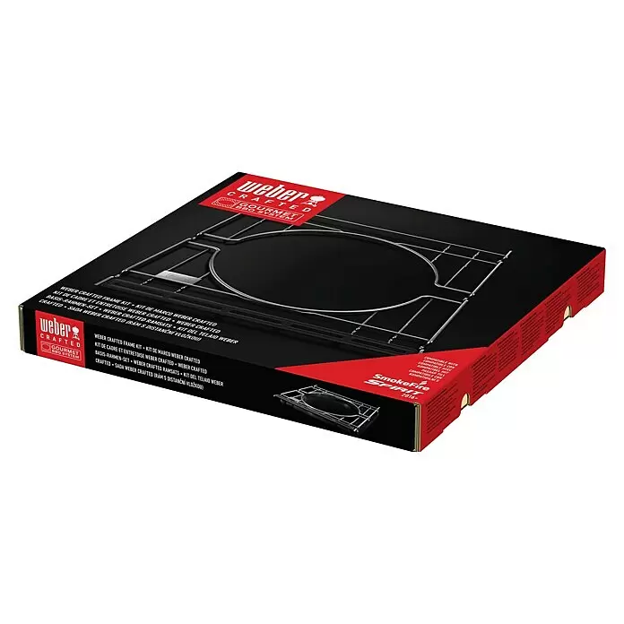 Weber Crafted Módulo base - Específico para: Parrillas de gas Weber Spirit Series a partir de 2016 / Parrillas de pellets Weber Smokefire - Kit de marco Weber Crafted en embalaje negro y rojo. Marco de parrilla metálico para inserciones GBS, compatible con parrillas SmokeFire y Spirit 2016+.