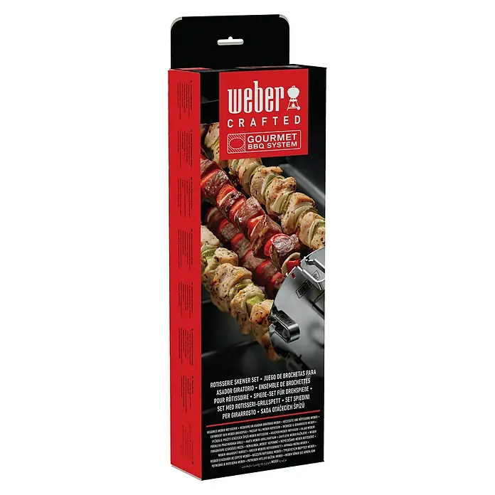 Weber Crafted Grillspieß Set - Länge: 43,68 cm, 6 -tlg. - Weber Crafted Rotisserie-Spieß-Set, perfekt für köstliche Drehspieße auf Ihrem Grill.