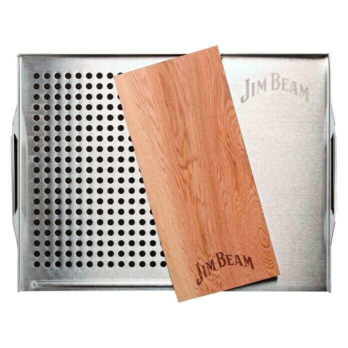 Jim Beam Grillplatte (Edelstahl, L x B x H: 59 x 30 x 1,2 cm) | BAUHAUS