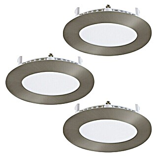 Eglo LED-Einbauleuchten-Set rund Fueva 3 (8,1 W, Ø x H: 8,5 x 3 cm, Nickel matt, 3 Stk., Warmweiß)