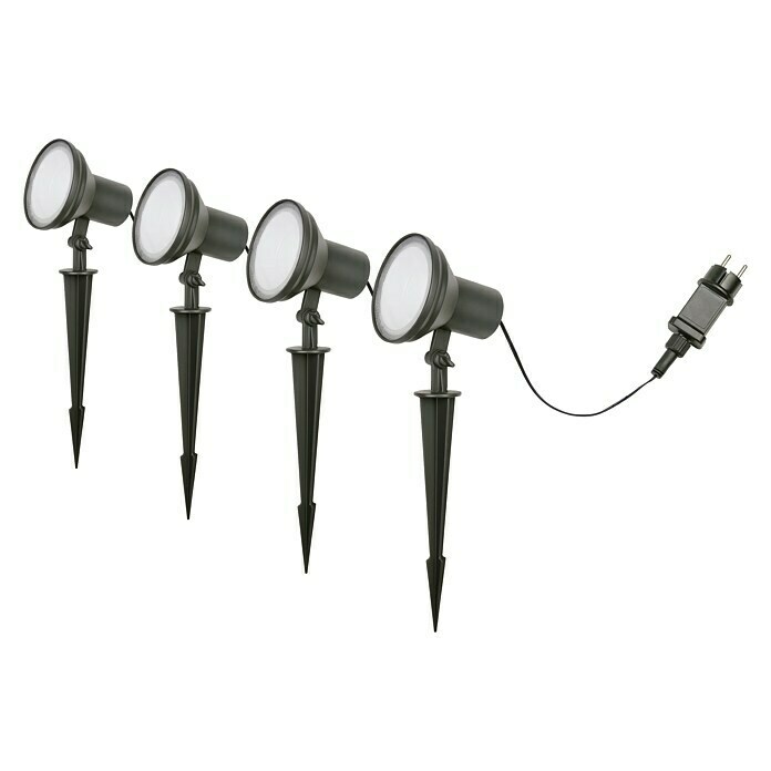 Osram Endura Style LED-Gartenspot-Set Spot (4 x 16,5 W, Schwarz, Aluminium, IP65, Höhe: 20 cm)