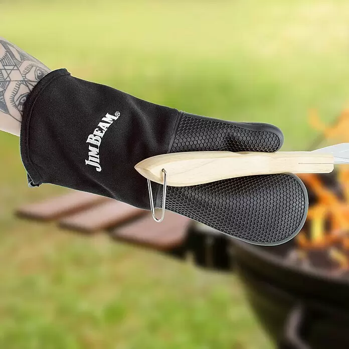 Jim Beam Grillhandschuh - Einheitsgröße, Silikon - Anwendungsbeispiel