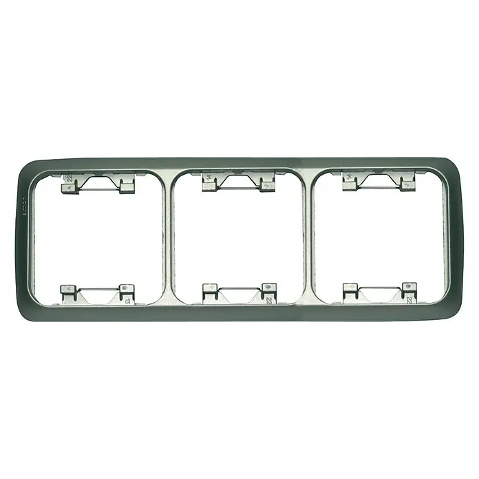 Simon 31 Marco Aluminio - Aluminio, Modelo de mecanismos: x 3, Plástico, Colocar - Cubierta de interruptor de luz triple gris, ideal para agregar un toque de estilo a tus interruptores y garantizar la funcionalidad.