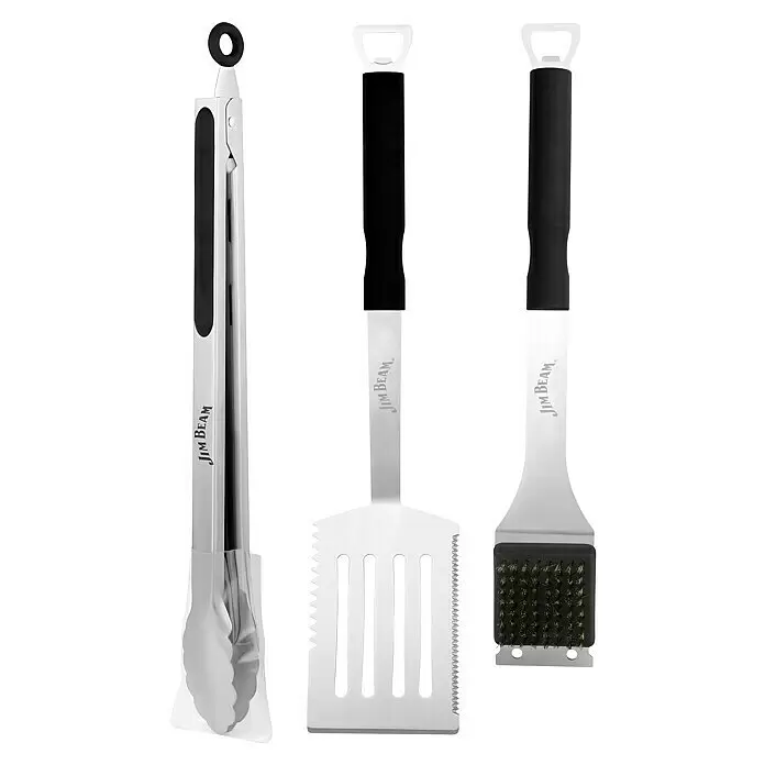 Jim Beam Grillbesteck Set - Länge: 40 cm, Gummi - Diagonale Ansicht