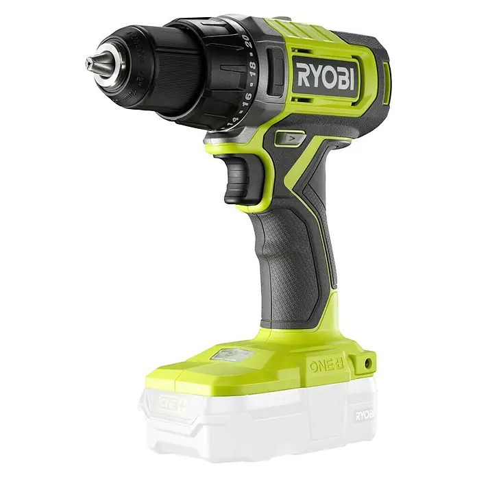 Ryobi ONE+ Akku-Bohrschrauber RDD18-2C20S - 18 V, 2 Akkus, 2 Ah, 52 Nm - Abbildung eines RYOBI Akku-Bohrschraubers, ideal für Heimwerkerarbeiten. Das Werkzeug ist robust, benutzerfreundlich und vielseitig.