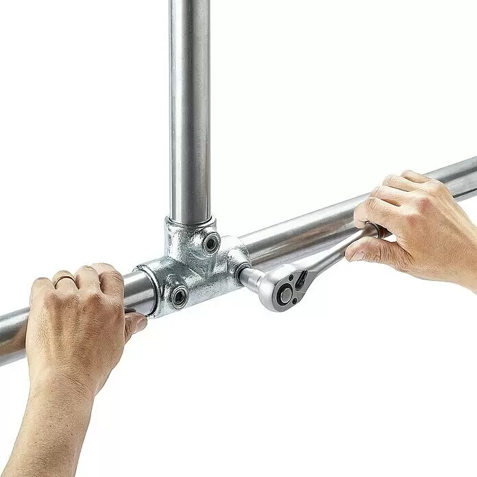 Mottez Rohrverbinder M063V42 - Durchmesser: 42 mm, Feuerverzinkt - Anwendungsbeispiel