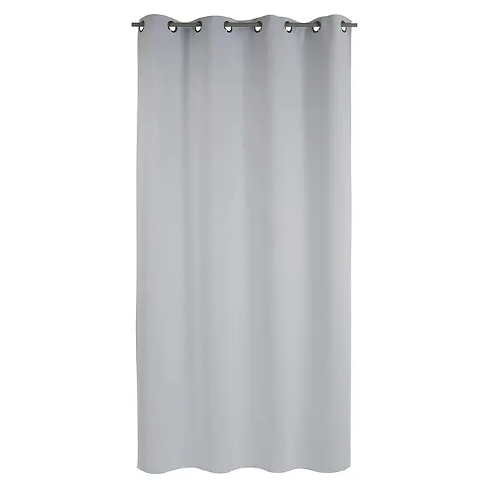 Cortina térmica Fresh - An x Al: 140 x 250 cm, 100% poliéster, Gris - Una cortina gris con ojales plateados, ideal para la decoración de ventanas moderna y elegante y para oscurecer la habitación.