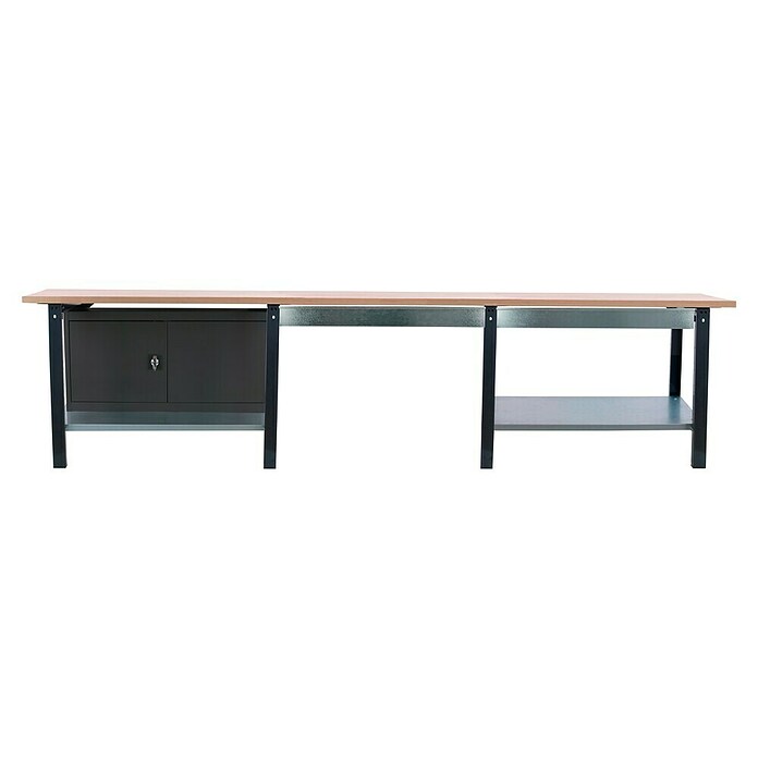 Simonrack Simonwork Banco de trabajo BT6 PRO Box Cabinet Laminate (L x An: 75 x 300 cm, Altura de trabajo: 86,5 cm, Carga soportada: 1.000 kg, Antracita/Haya, Número de cajones: 2 ud.) | BAUHAUS