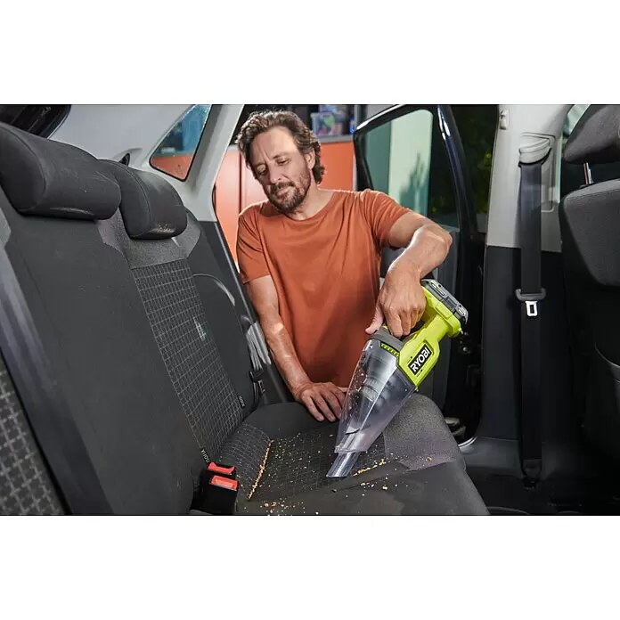 Ryobi ONE+ Akku-Handstaubsauger RHV18-0 - 18 V, Ohne Akku, Behältervolumen: 0,6 l - Anwendungsbeispiel