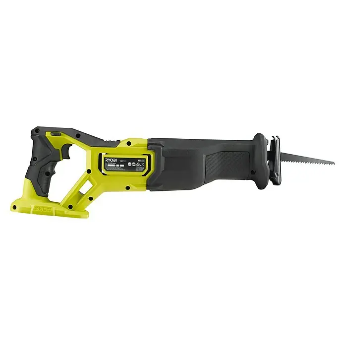 Ryobi ONE+ Akku-Säbelsäge RRS18-0 - 18 V - Hier ist eine Ryobi Akku-Säbelsäge, ein vielseitiges Werkzeug für verschiedene Schneidanwendungen.