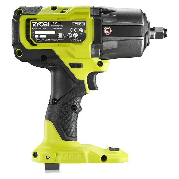Ryobi ONE+HP Akku-Schlagschrauber RIW18X-0 Performance - 18 V, Ohne Akku, Leerlaufdrehzahl: 0 U/min - 2.800 U/min - Abbildung eines Ryobi RIWH18X Akku-Schlagschraubers mit einem robusten Design für anspruchsvolle Schraubarbeiten.