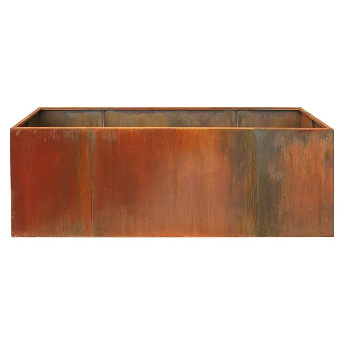 Palatino Hochbeet Urban - 200 x 50 x 70 cm, Stahl, Rostrot - Rostfarbener Pflanzkasten aus Metall mit trapezförmigem Querschnitt, ideal für Garten oder Terrasse. Robuste Konstruktion für den Außenbereich.